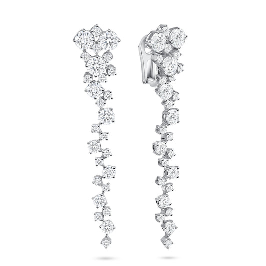 Dispersed Diamond Drop Earrings