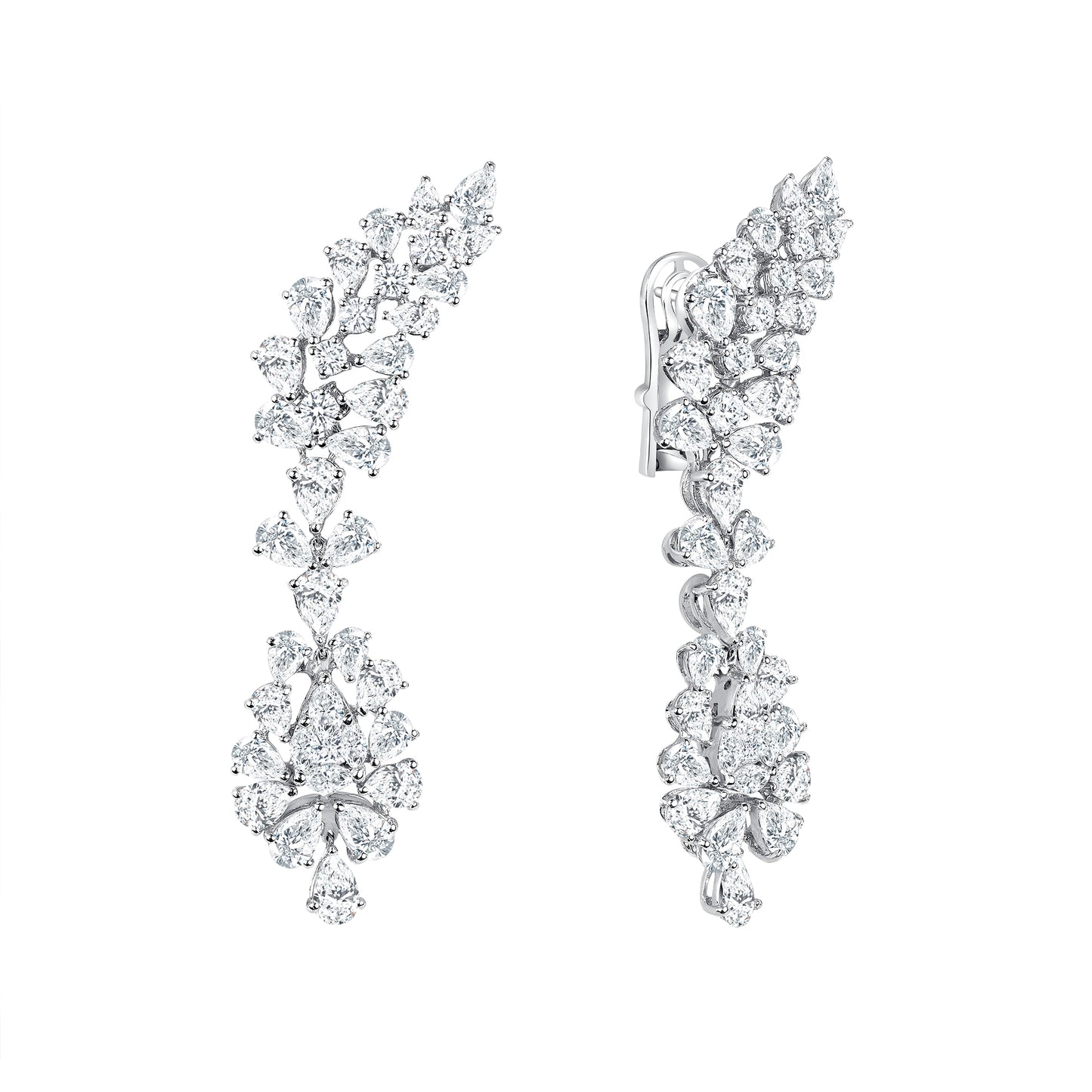 Earcuff Chandelier Diamond Earrings