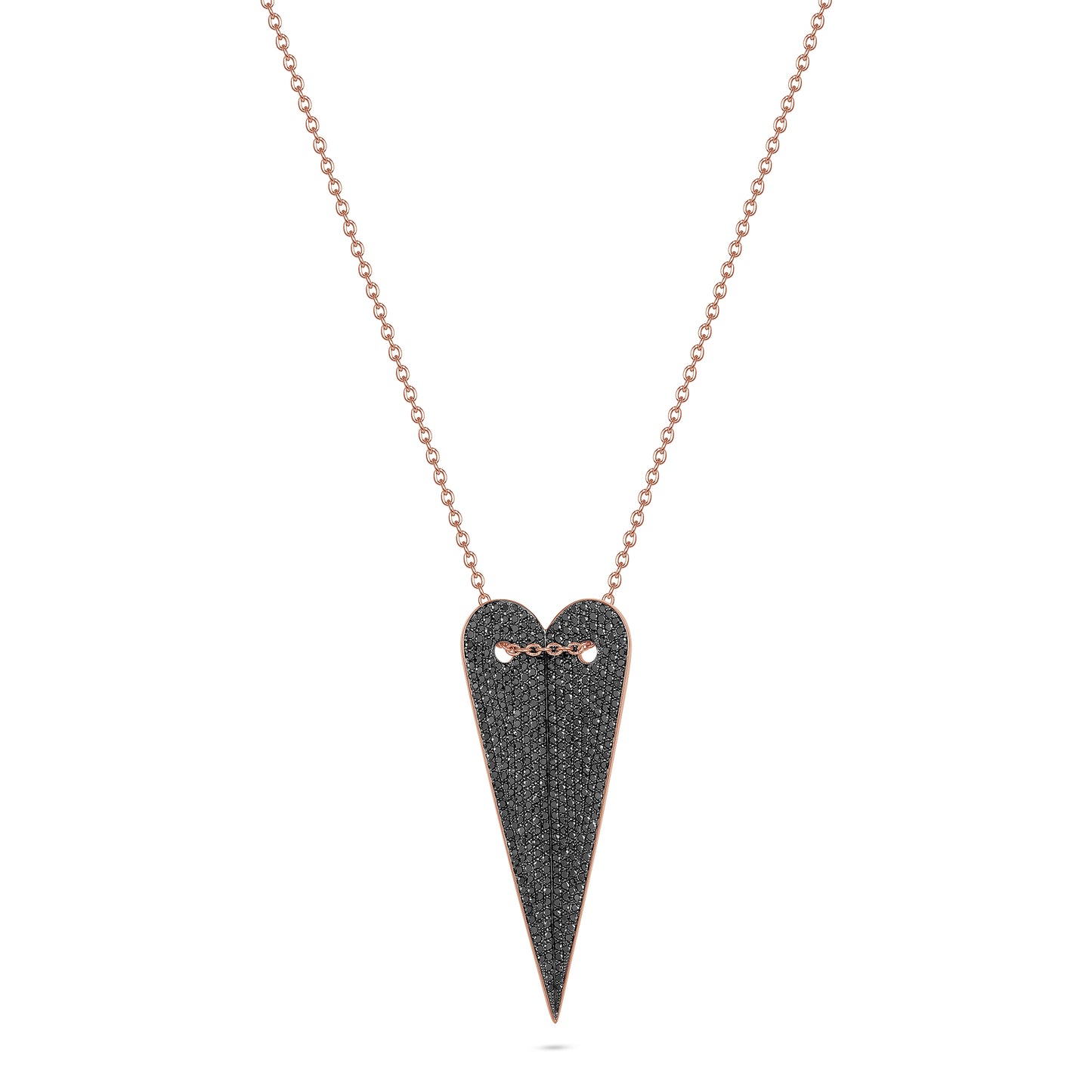 Black Diamond Heart Pendant Necklace