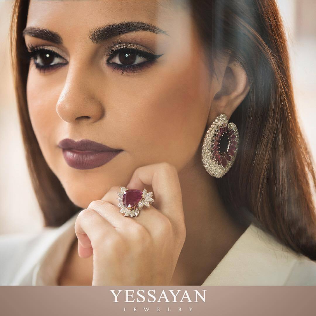 Diamond Cuff Earrings & Ring worn by Valerie Abou Chacra