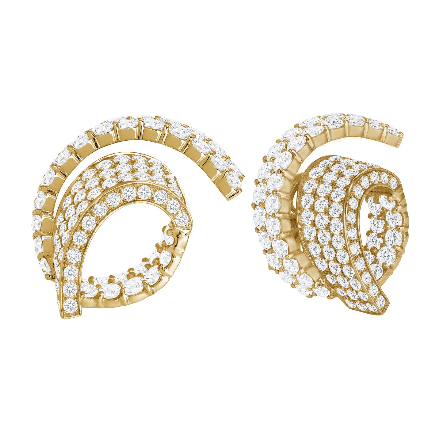 Swirl Inside-Out Diamond Hoop Earrings