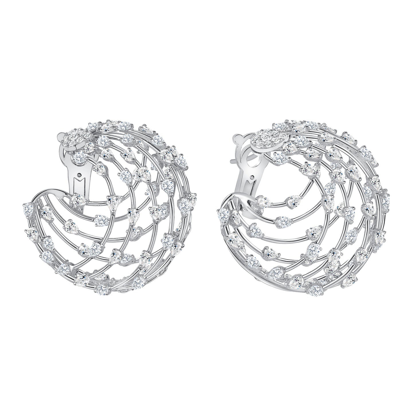 Diamond Curl Hoop Earrings