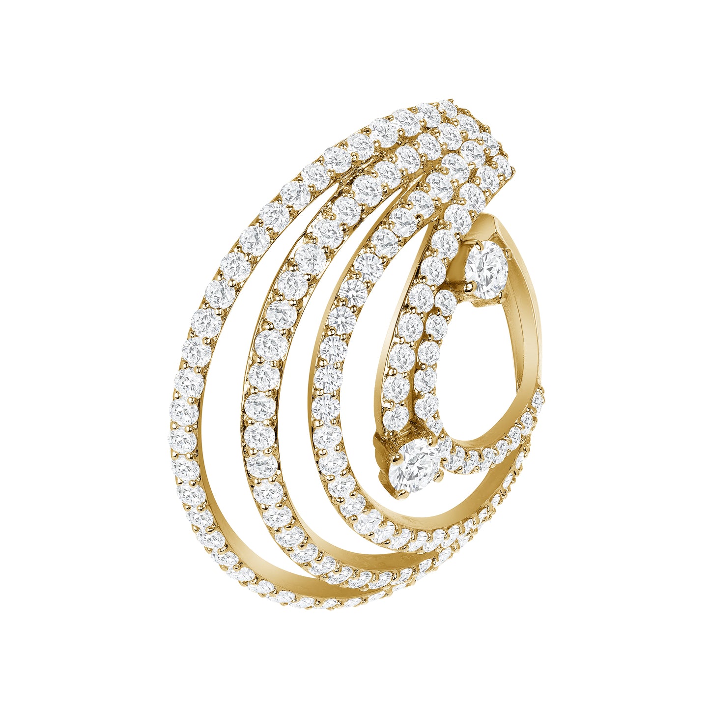 Diamond Swirl Hoop Earrings