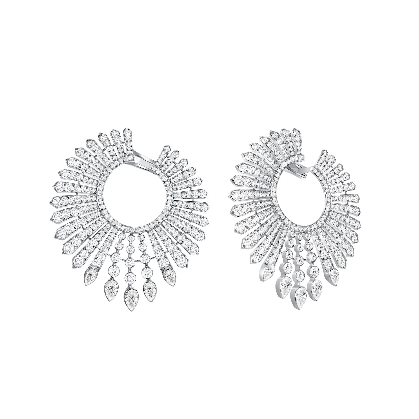 Diamond Spiral Hoop Earrings