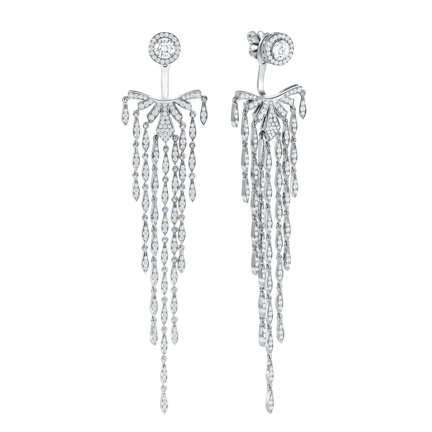 Diamond Stud & Chandelier Earring Jacket