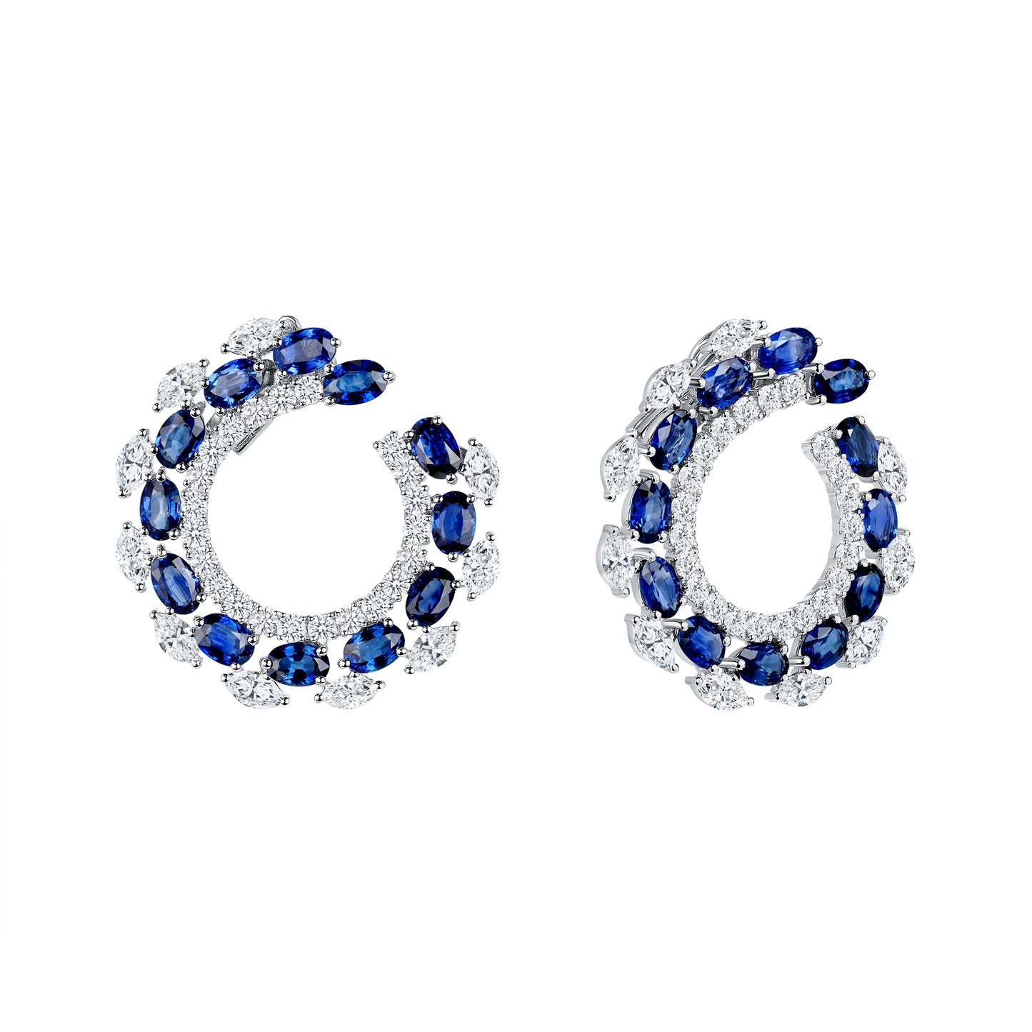 Sapphire & Diamond Hoop Earrings