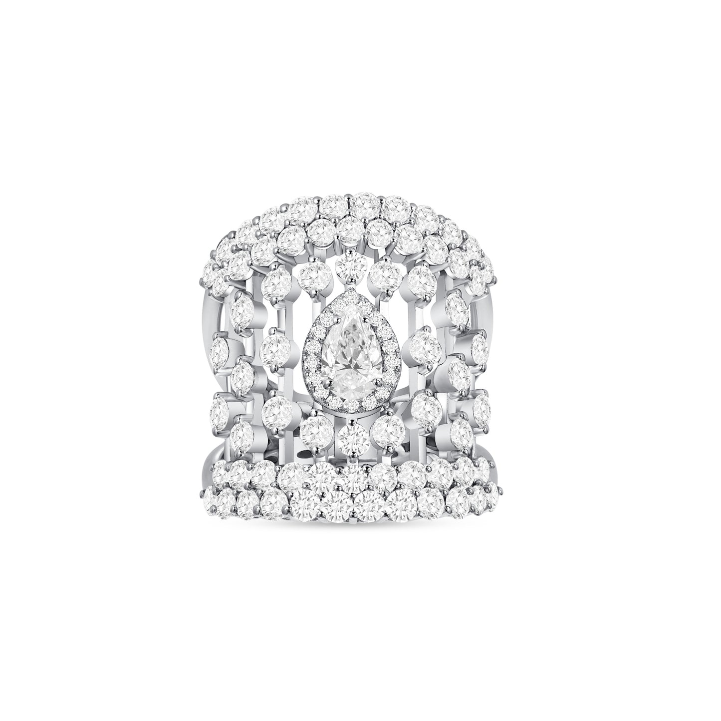 Diamond Linear Cocktail Ring