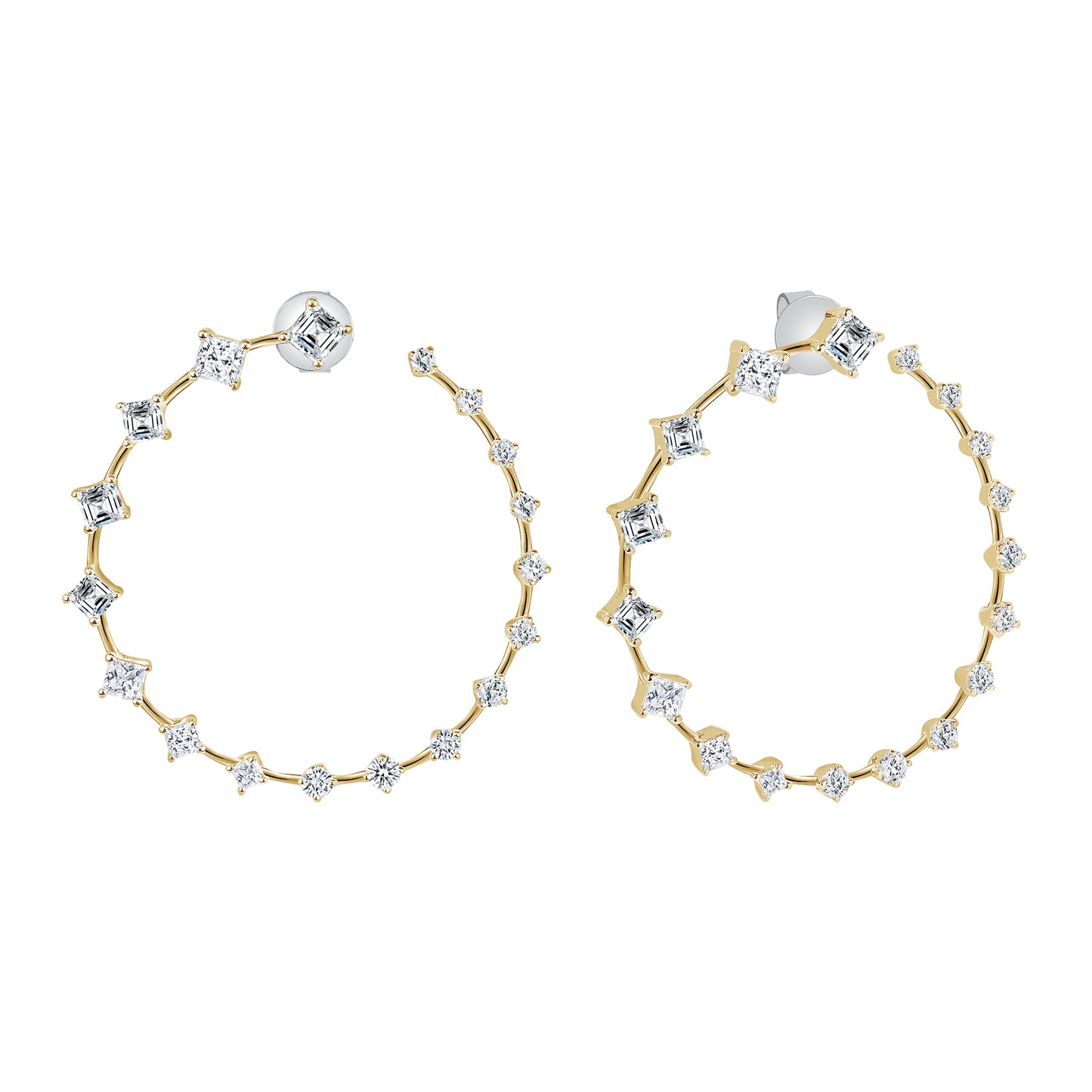 Diamond Linear Hoop Earrings
