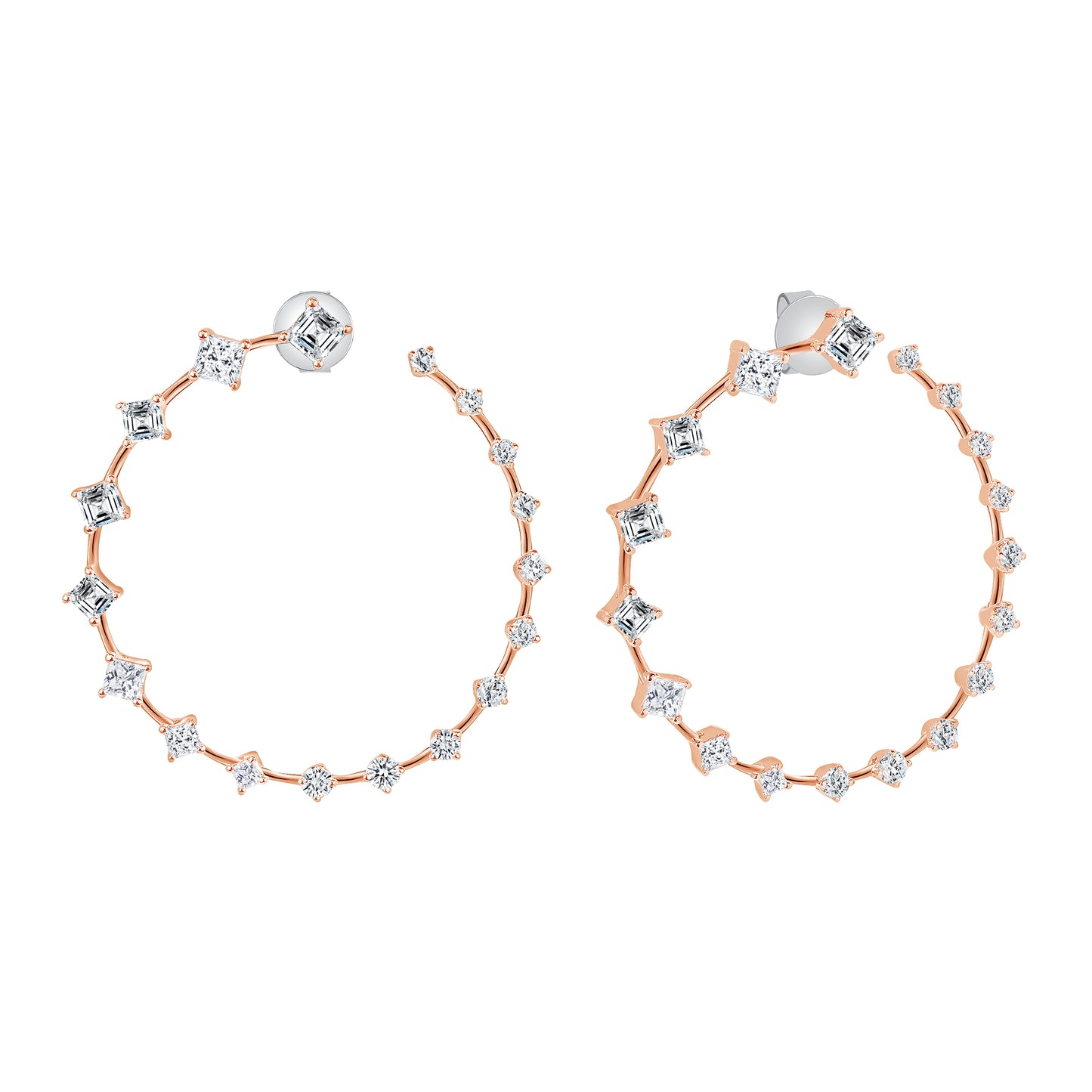 Diamond Linear Hoop Earrings