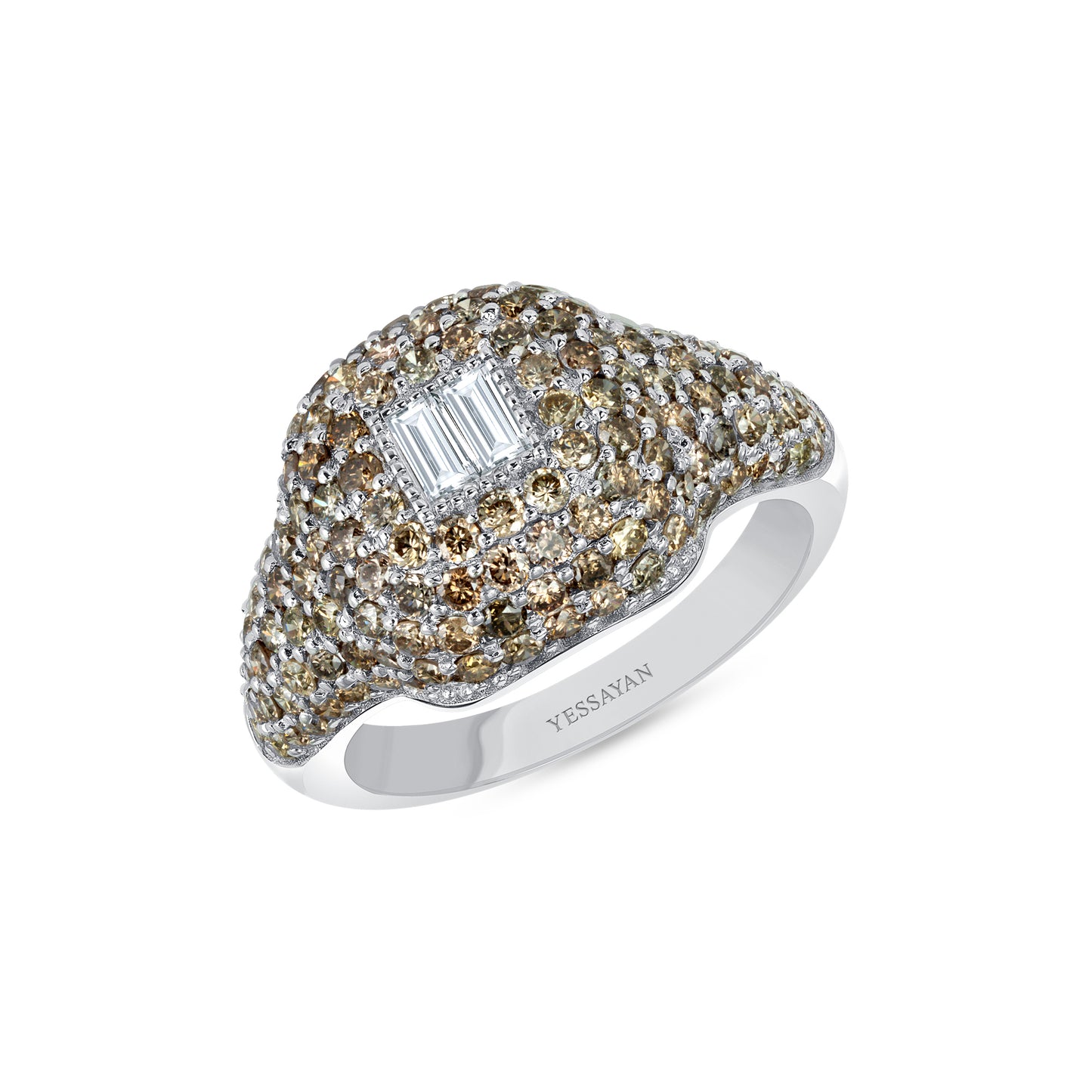 Champagne Diamond Signet Ring