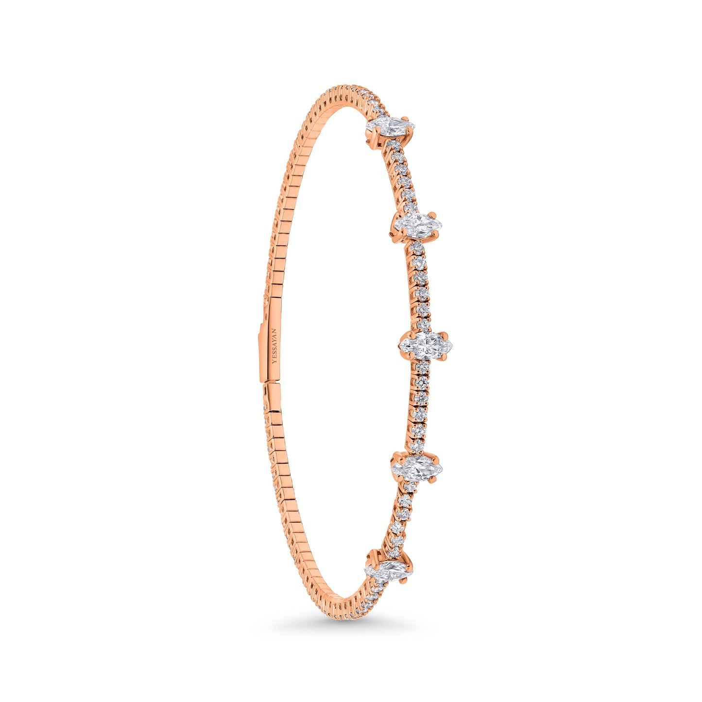 Almasaty Marquise & Round Diamond Link Bracelet