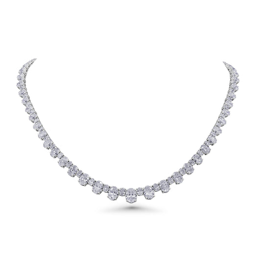 Almasaty Oval Diamonds Tennis Necklace