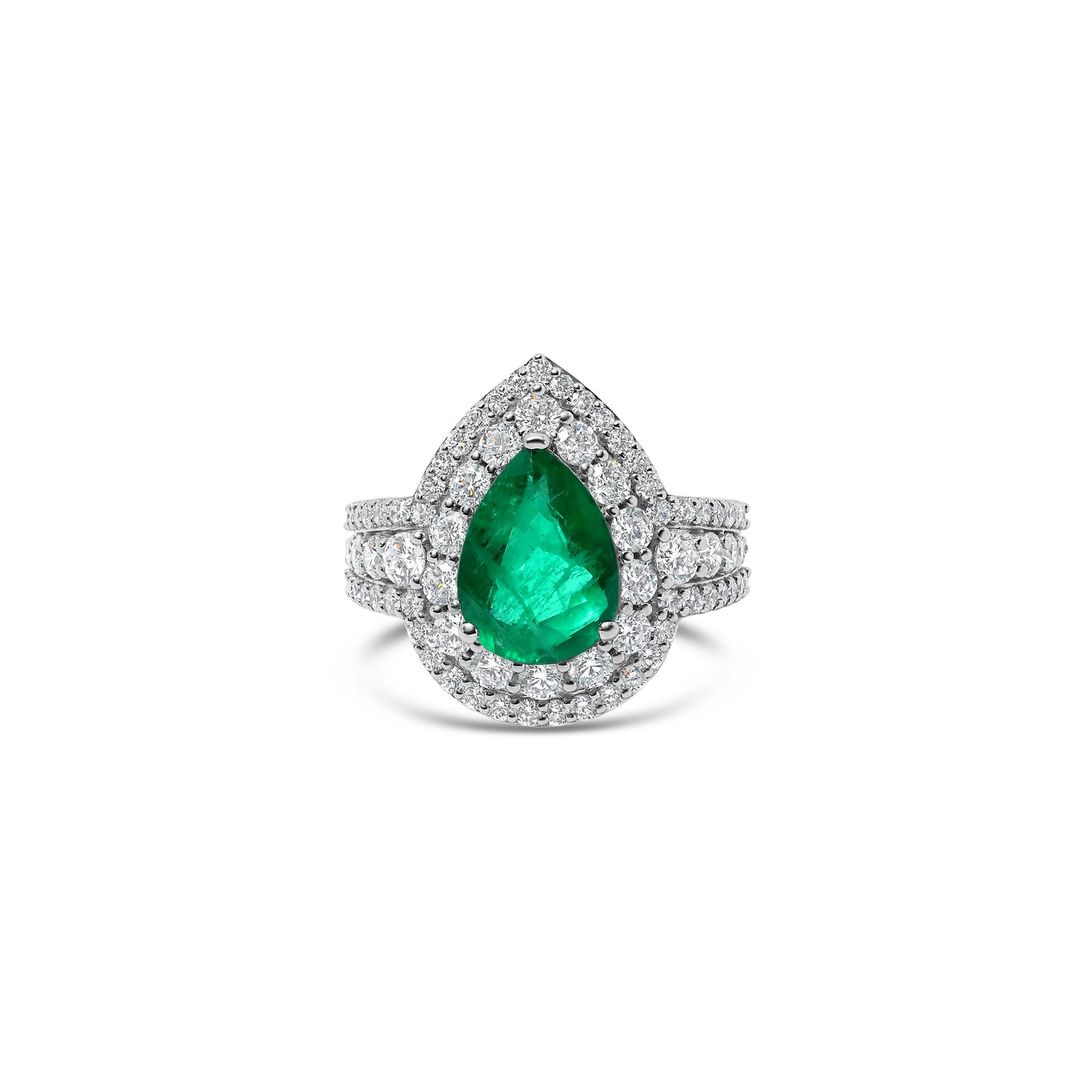Emerald & Diamond Solitaire Ring