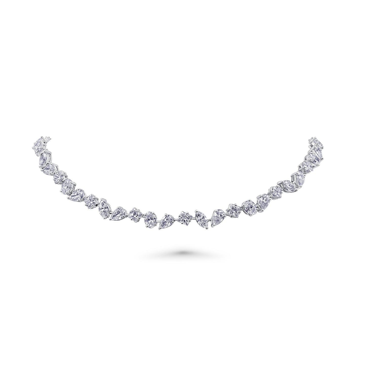 Almasaty Mix-cut Tennis Necklace