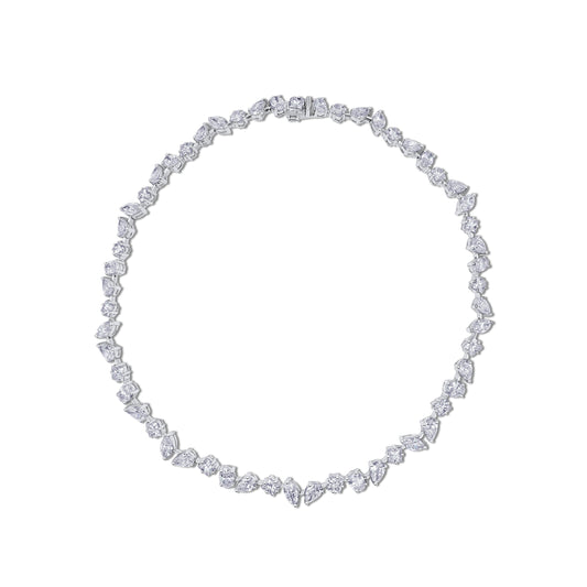 Almasaty Mix-cut Tennis Necklace