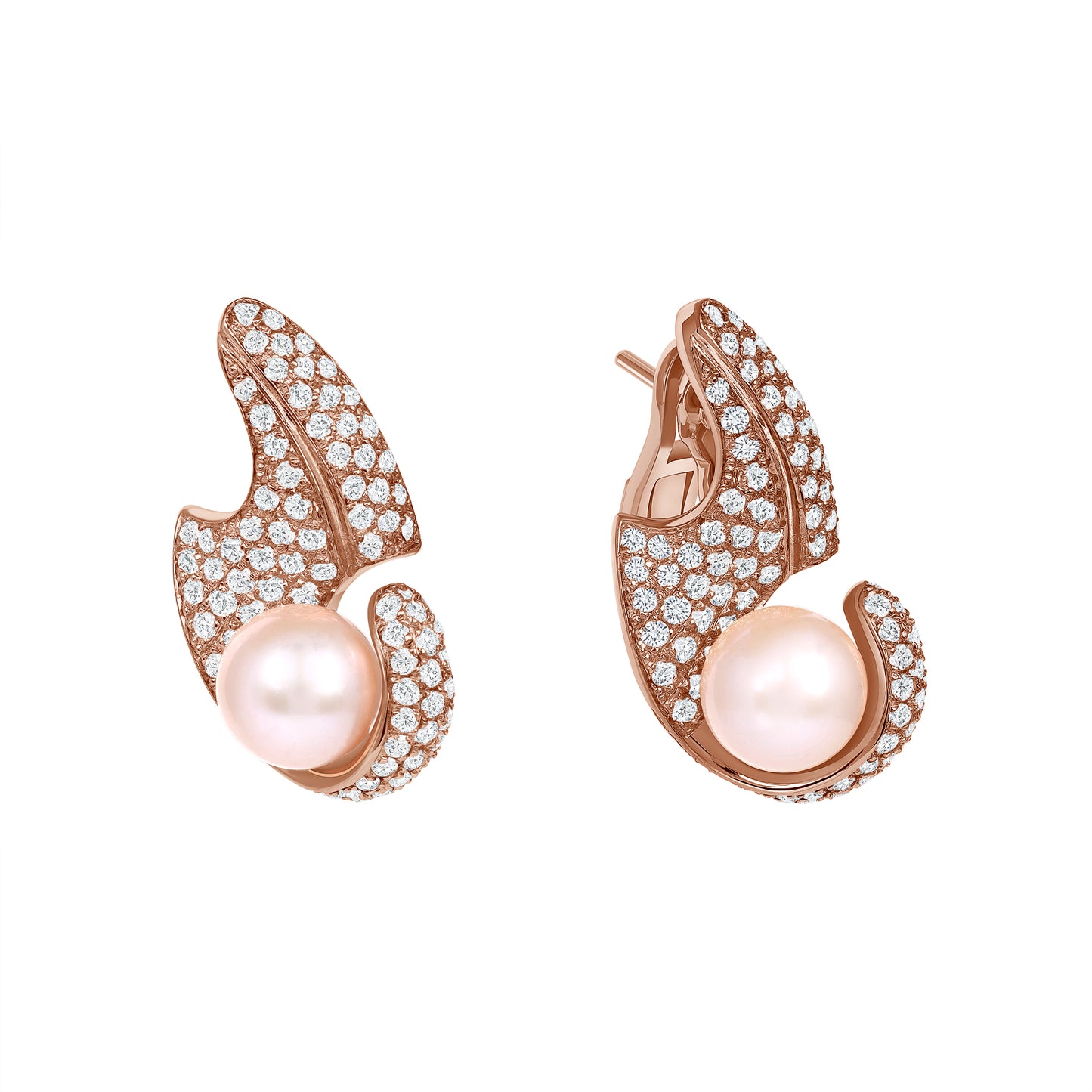 Pearl & Diamond Drop Earrings