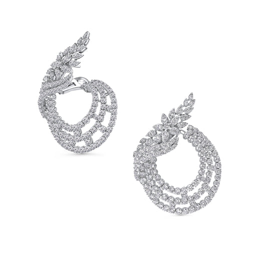 Diamond Climber Hoop Earrings