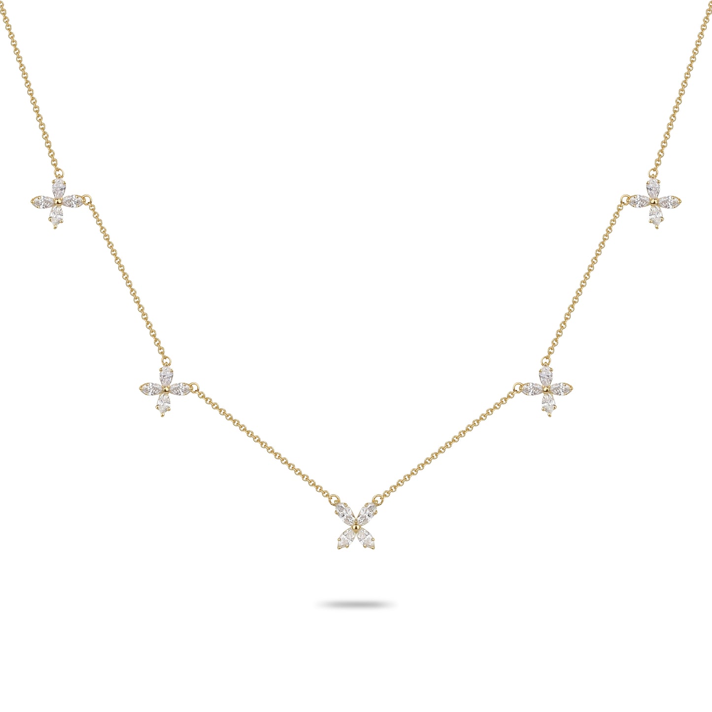 Diamond Clover Charm Necklace