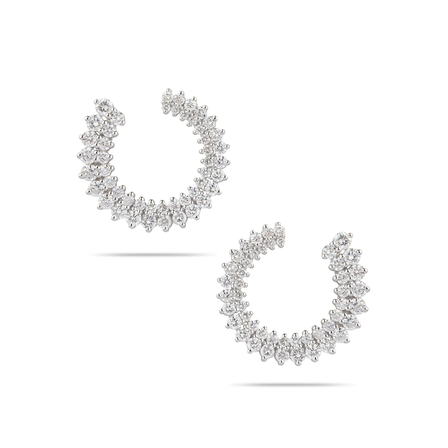 Double Diamond Row Hoops | Bridal jewelery set