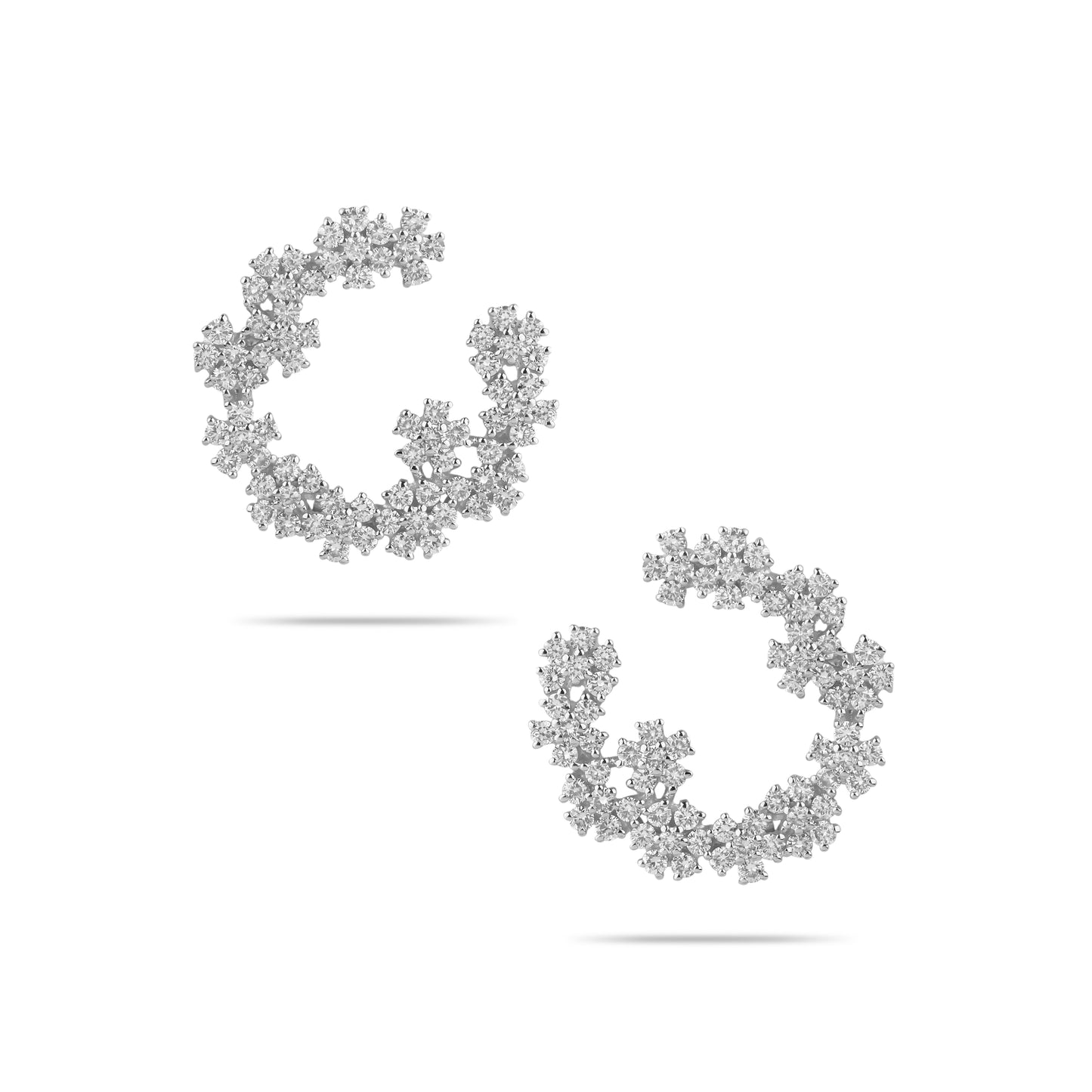 Floral Diamond Hoops