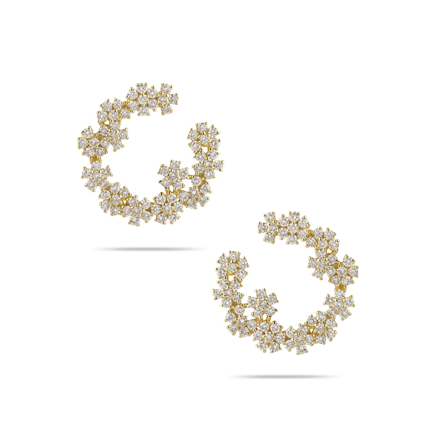 Floral Diamond Hoops