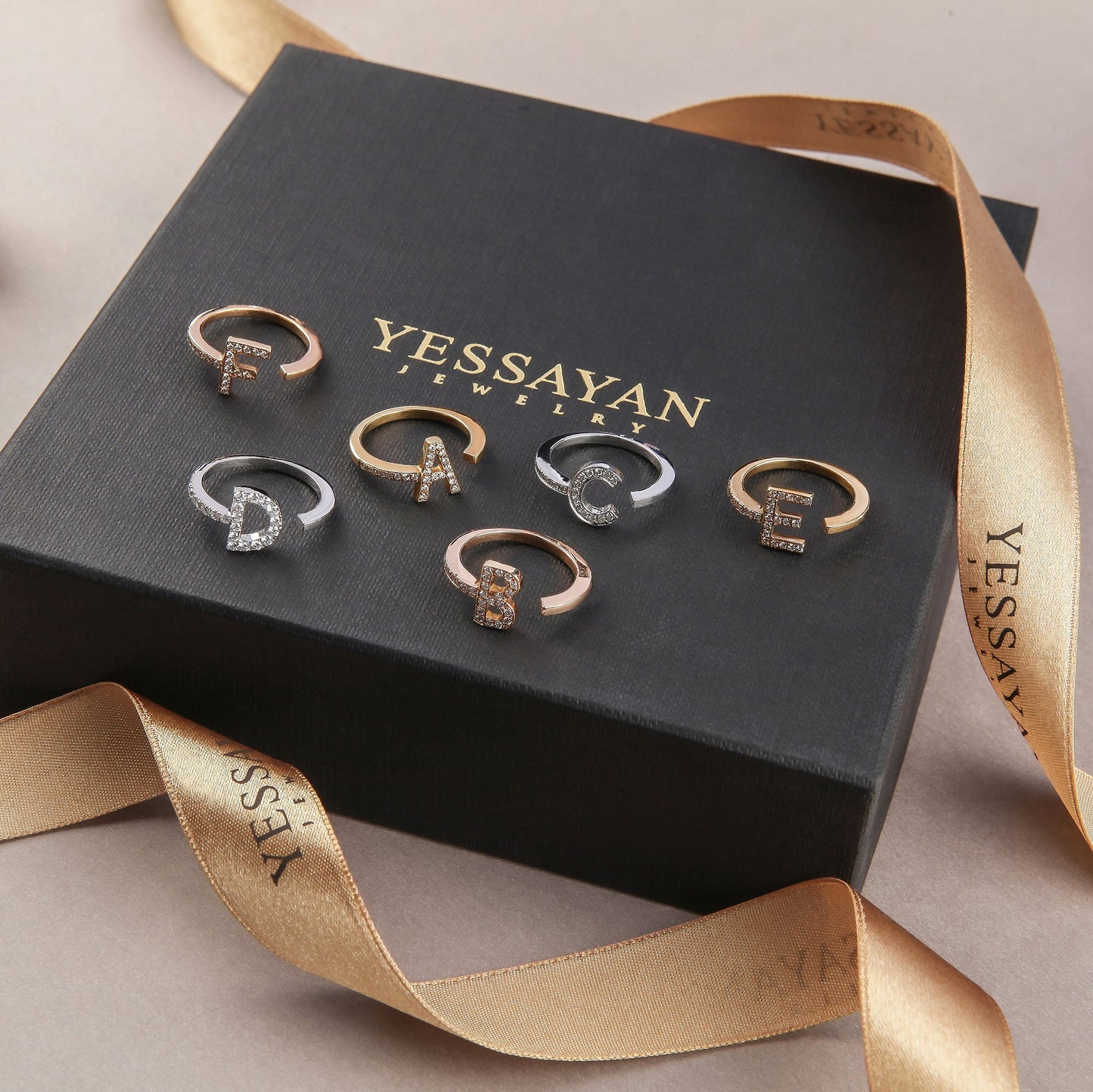 White Gold Letter "C" Diamond Ring | Diamond ring | Best jewelry stores