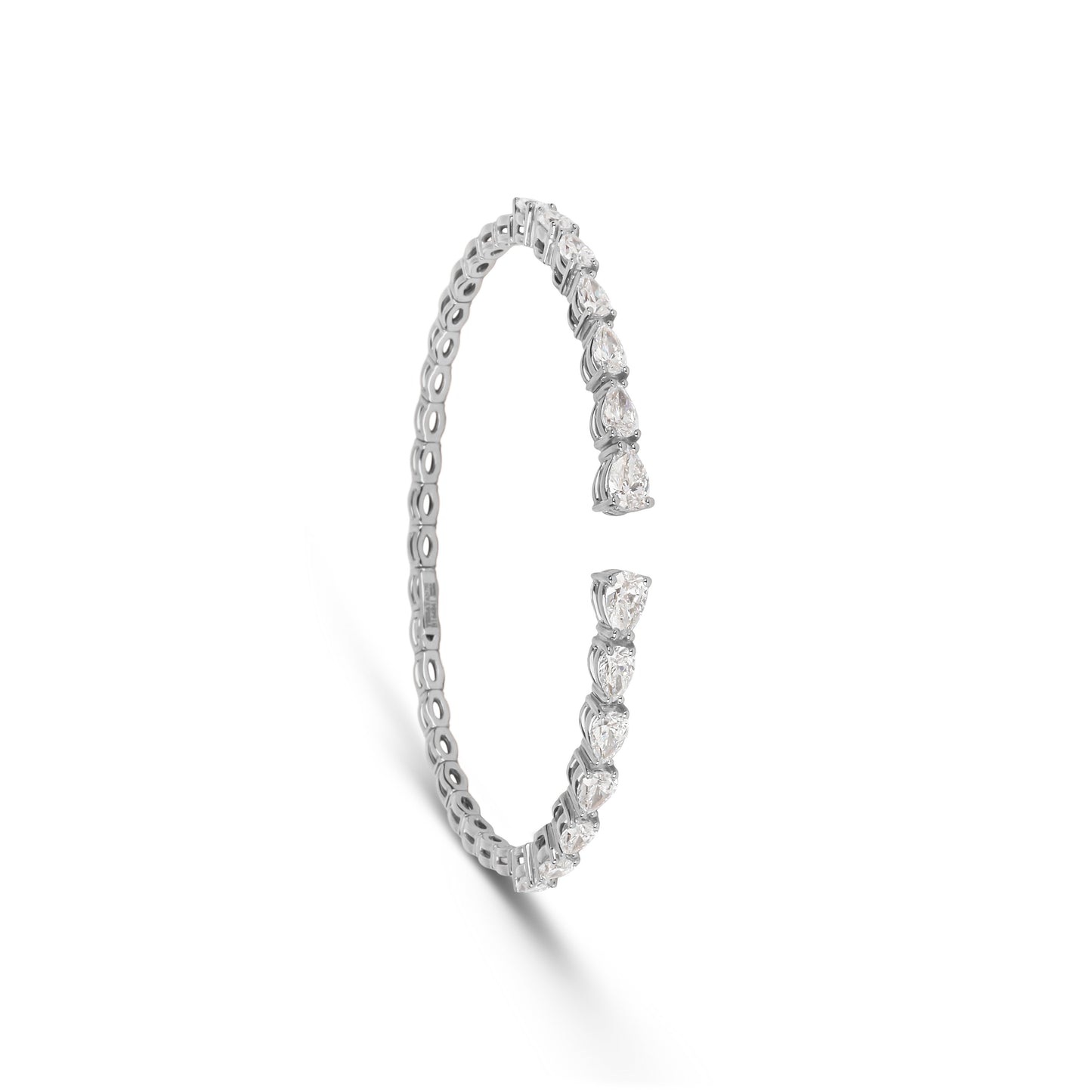 Pear Shaped Diamond Cuff Bracelet