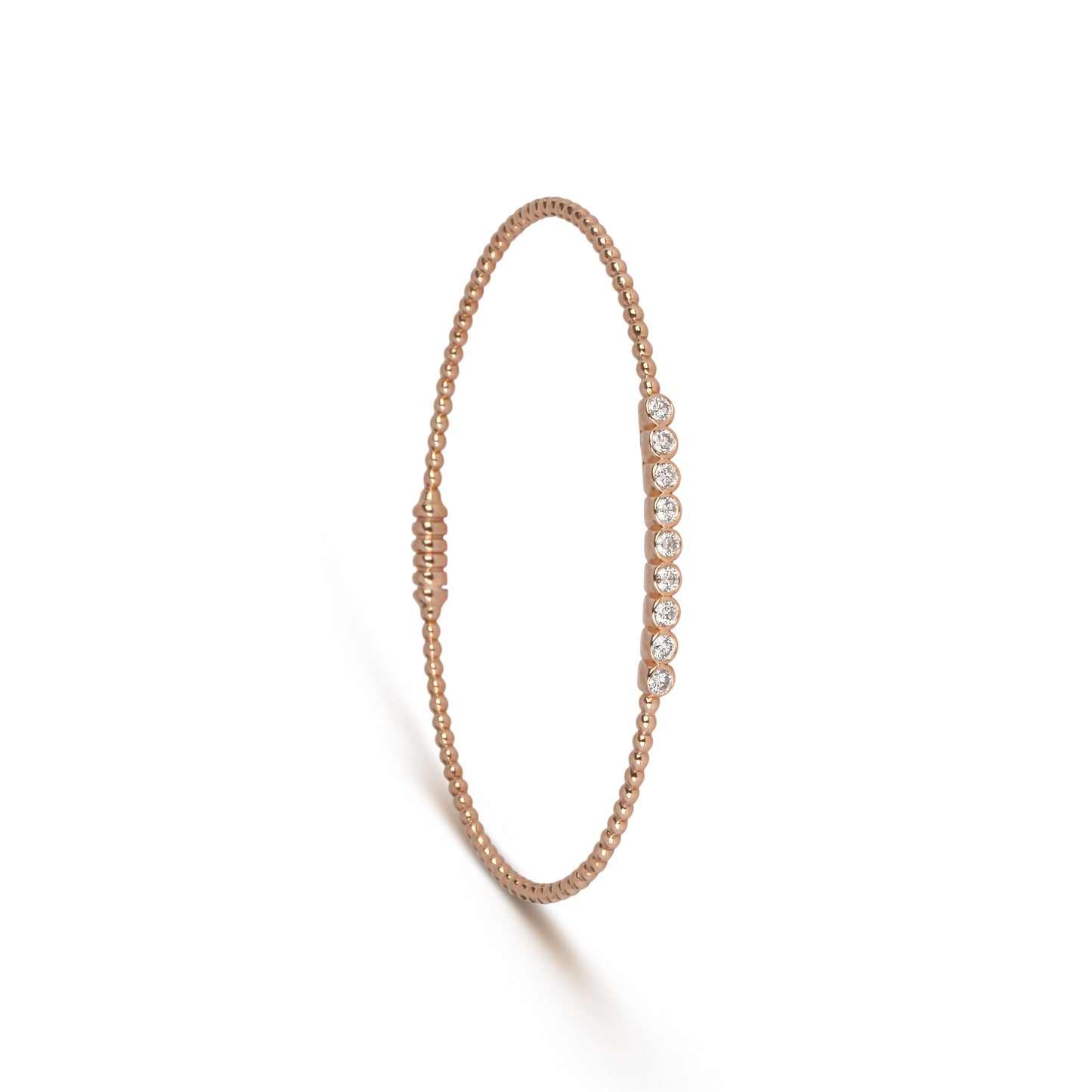 Beaded Bezel Diamond Bracelet