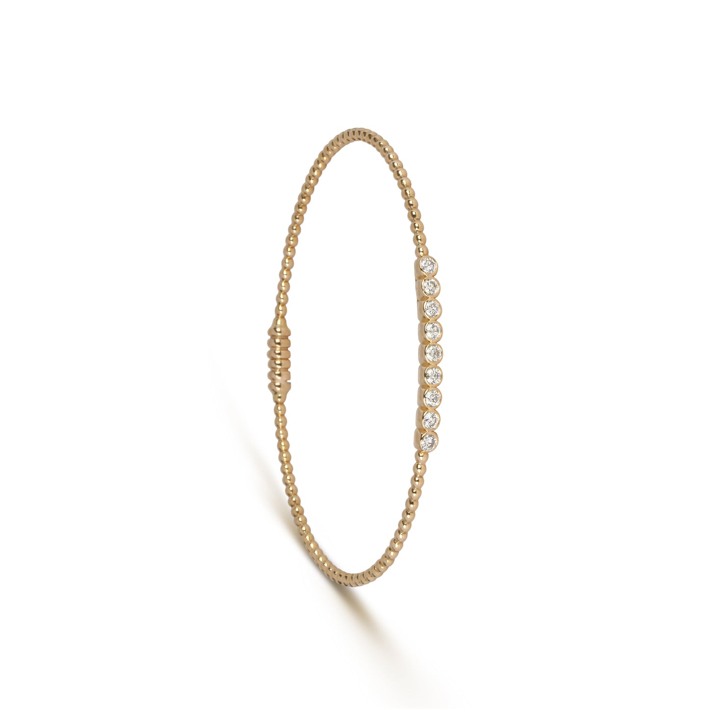 Beaded Bezel Diamond Bracelet