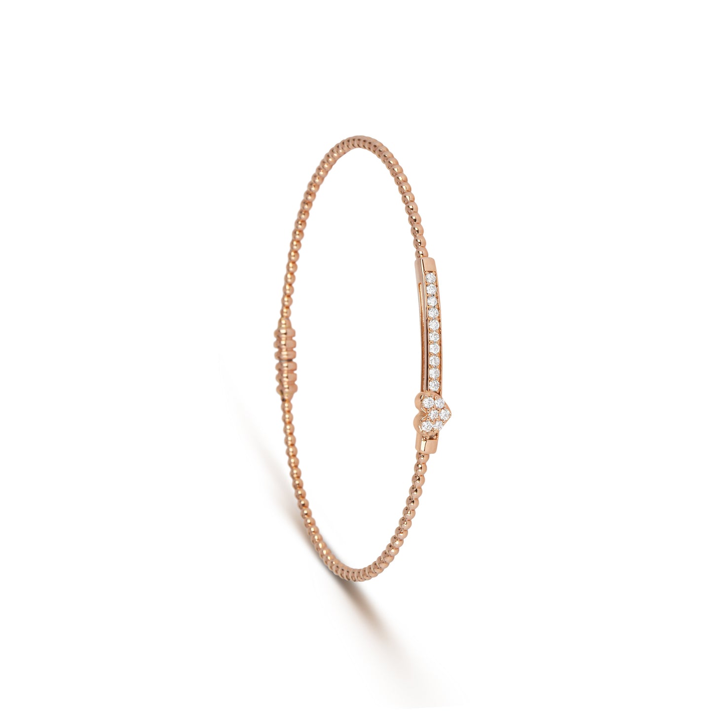 Heart Diamond Beaded Linear Bracelet