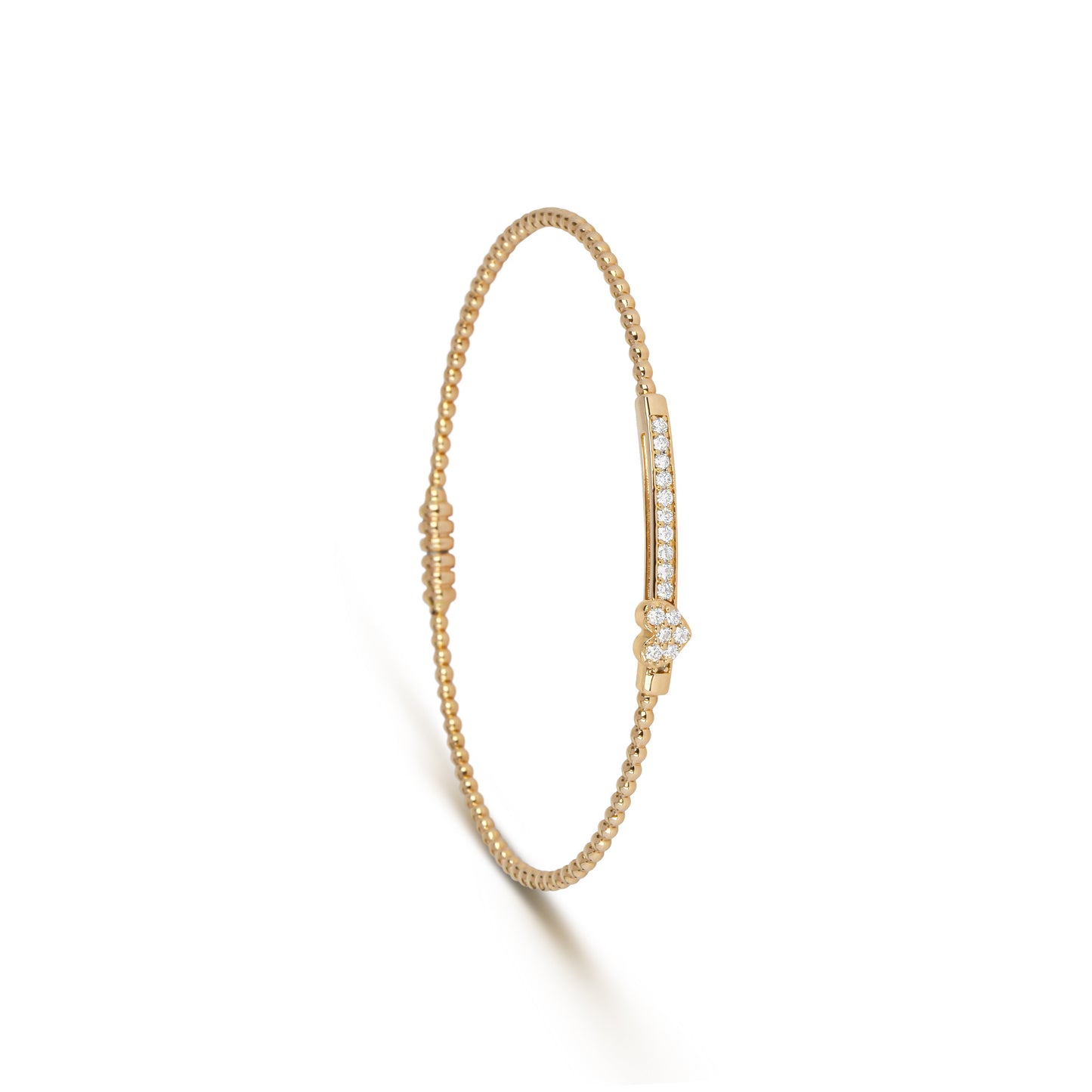 Heart Diamond Beaded Linear Bracelet