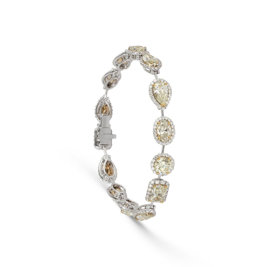 Multi-Cut Yellow Diamond Link Bracelet