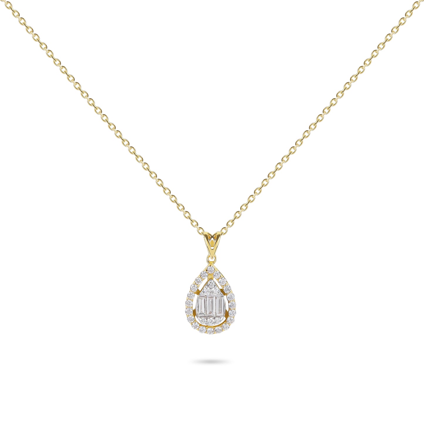 Baguette Diamonds with Frame Necklace