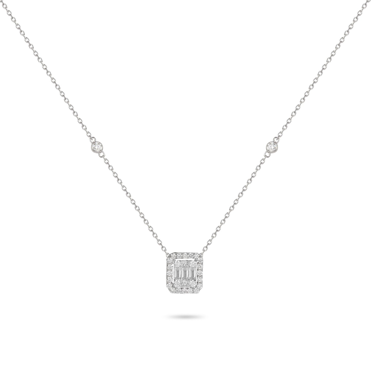 Illusion Baguette Diamond Necklace