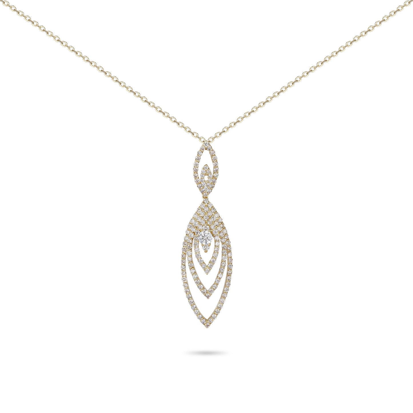 Multi Layered Diamond Drop Necklace | Diamond Necklace | Buy Jewellery
