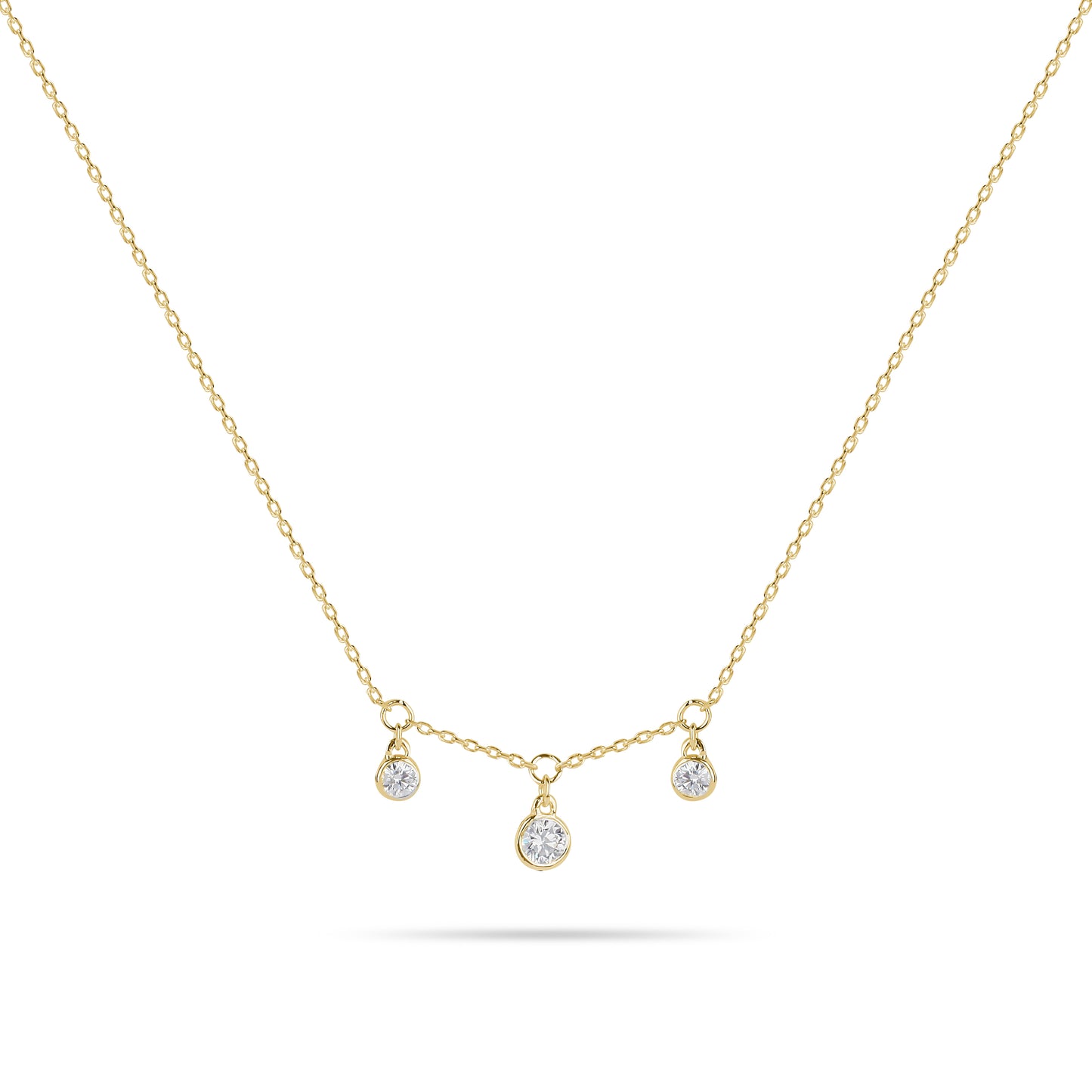 Trio Diamond Charm Necklace