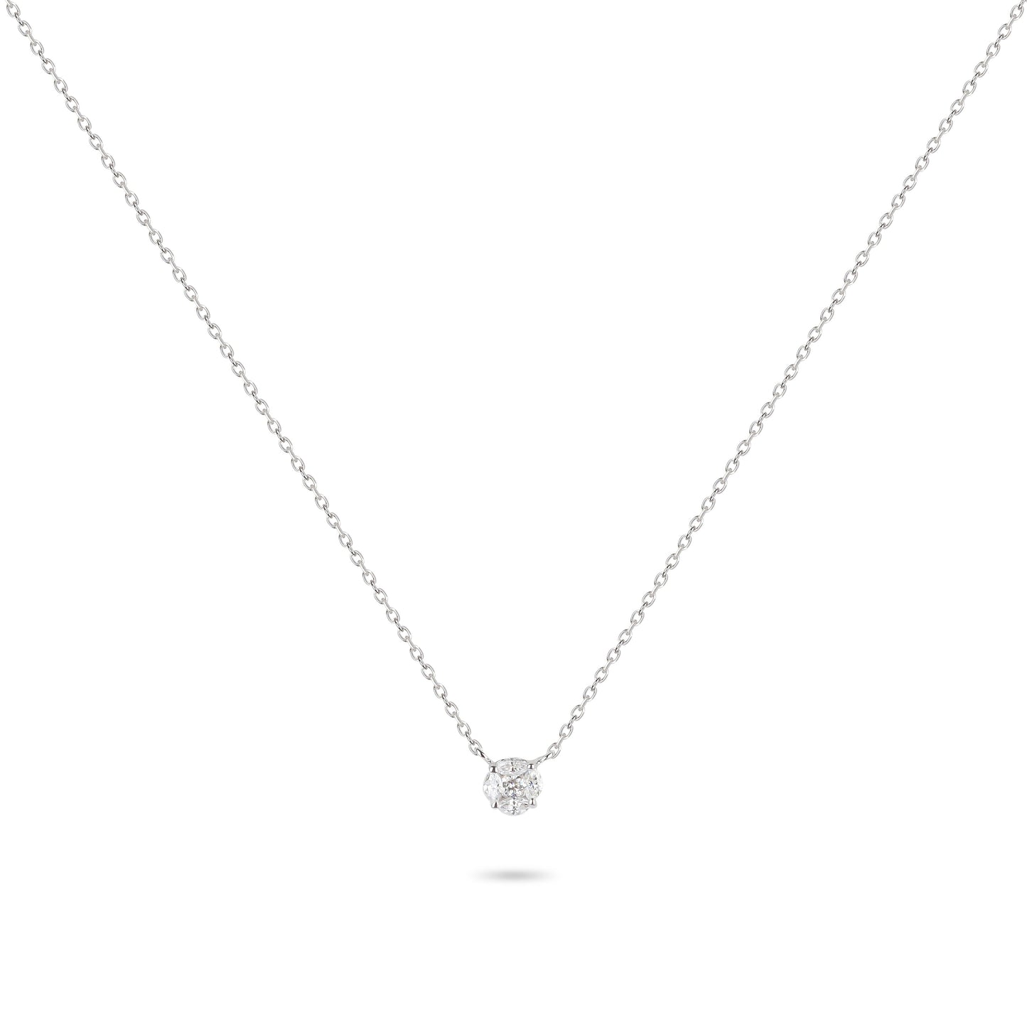 Illusion Diamond Pendant Necklace | Diamond Necklace | Diamond Necklace For Women