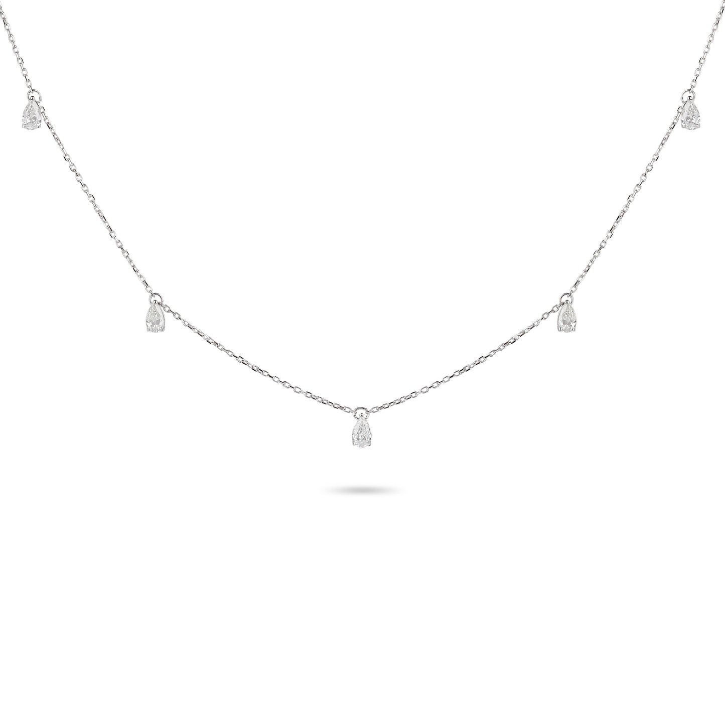 Diamond Pear Charm Necklace | Diamond Necklace | Jewellery Design