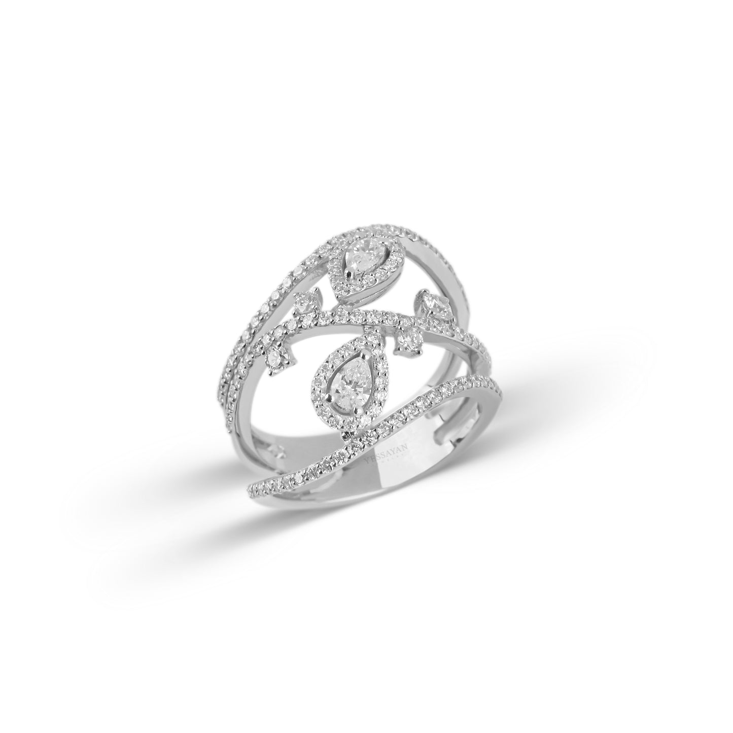Yellow Gold Floating Diamond Ring
