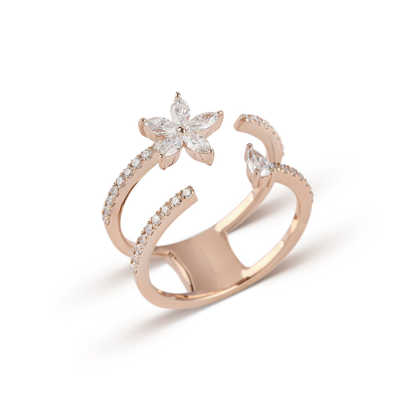 Floral Double Band Diamond Ring | jewellery store | diamond rings