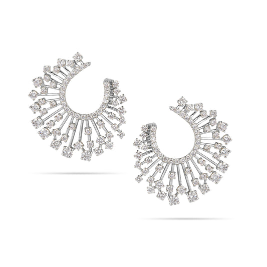Diamond Rays Hoop Earrings