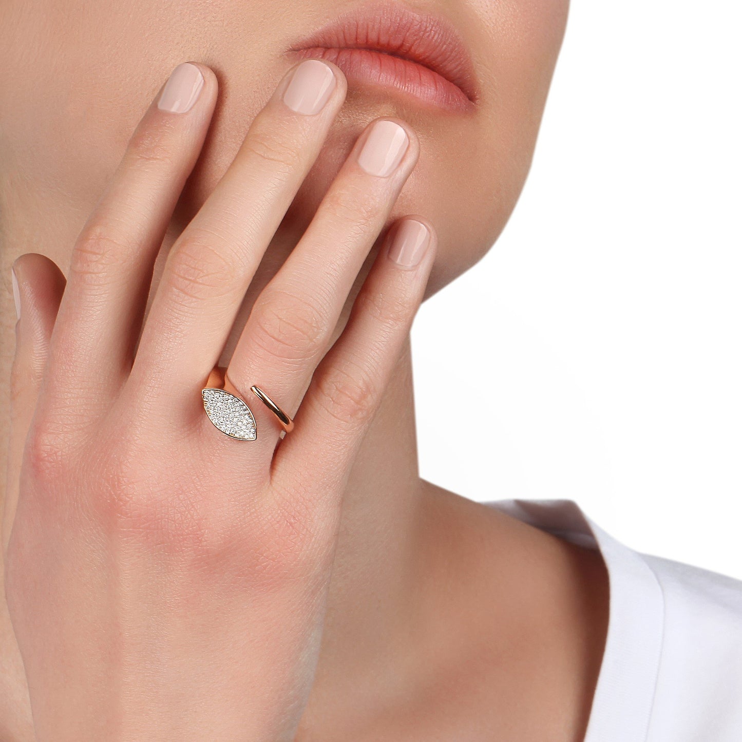 Pave Marquise Diamond Twist Ring | diamond rings | engagement rings for women
