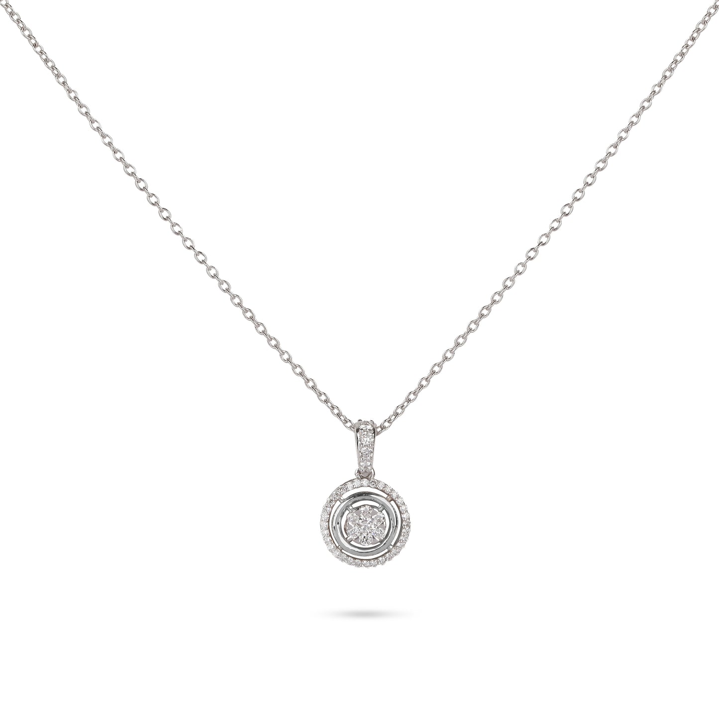 Double Frame Illusion Diamond Necklace
