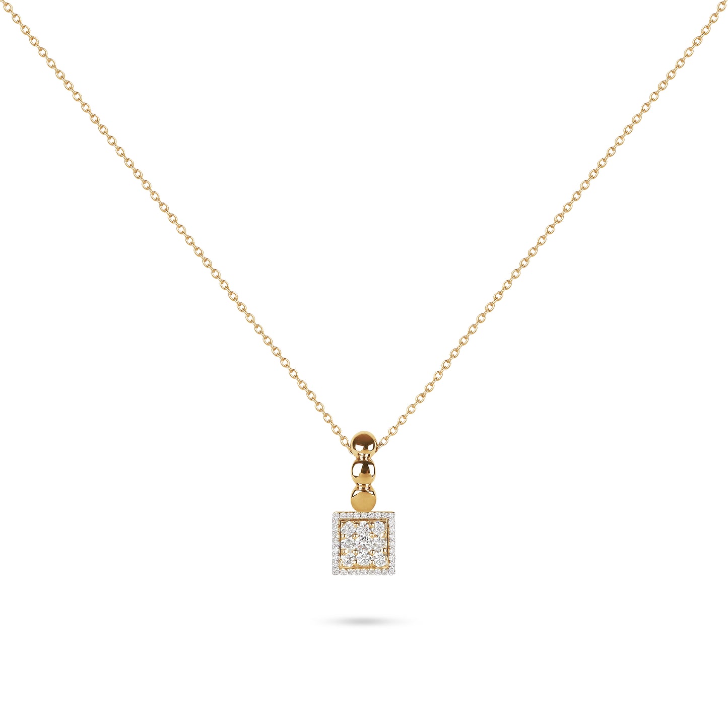 Diamond Square Pendant Necklace