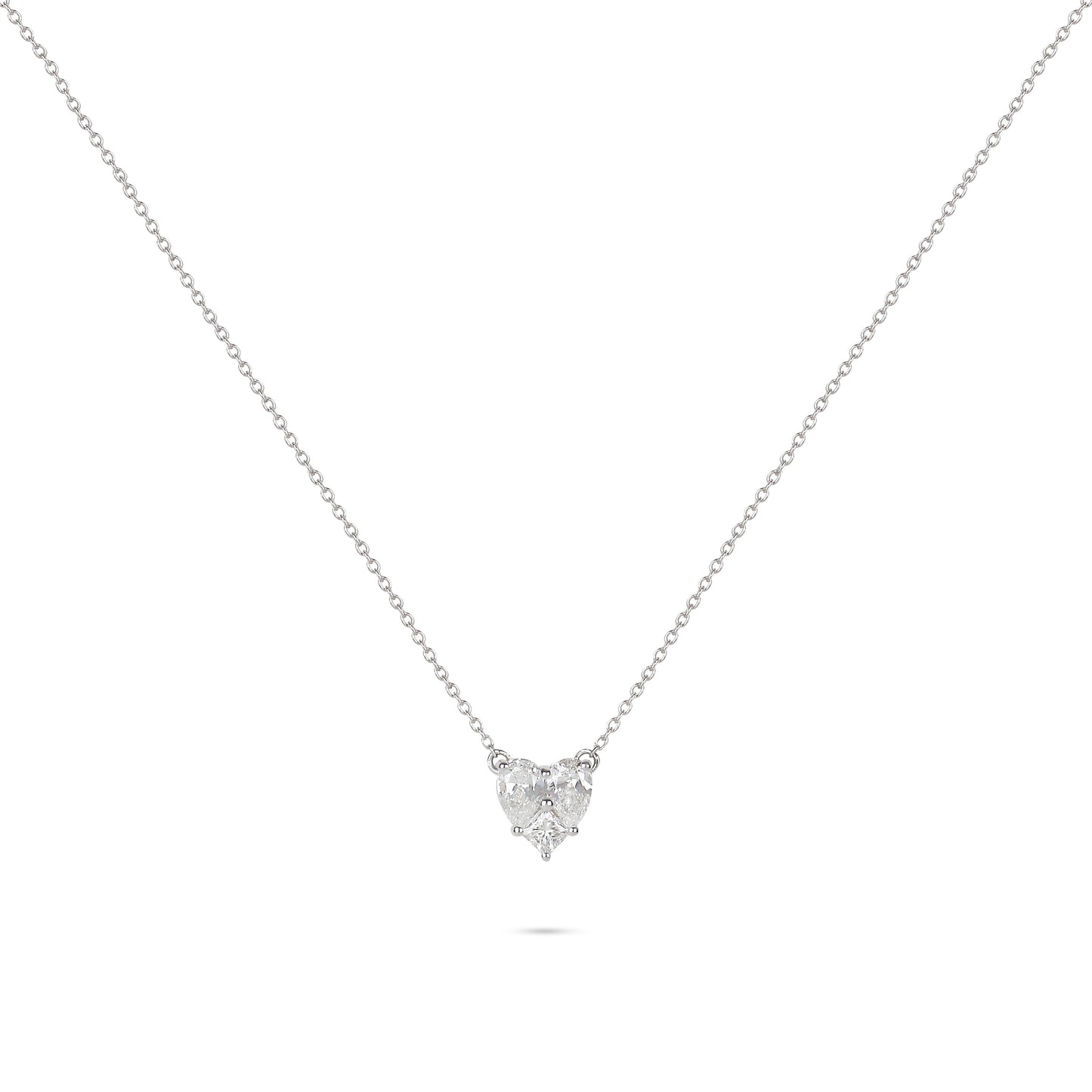 Heart Shaped Illusion Diamond Necklace | Diamond Necklace | Necklaces For Women