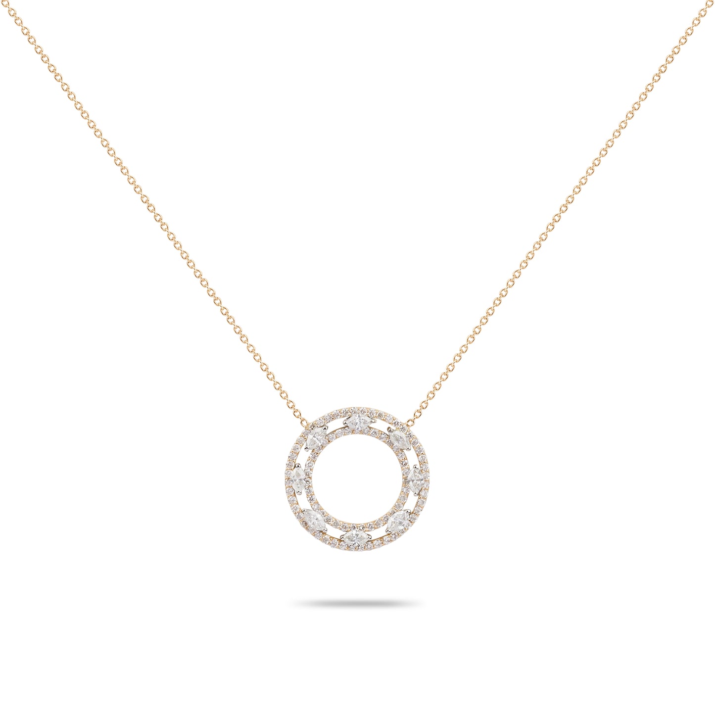 Circular Diamond Pendant Necklace