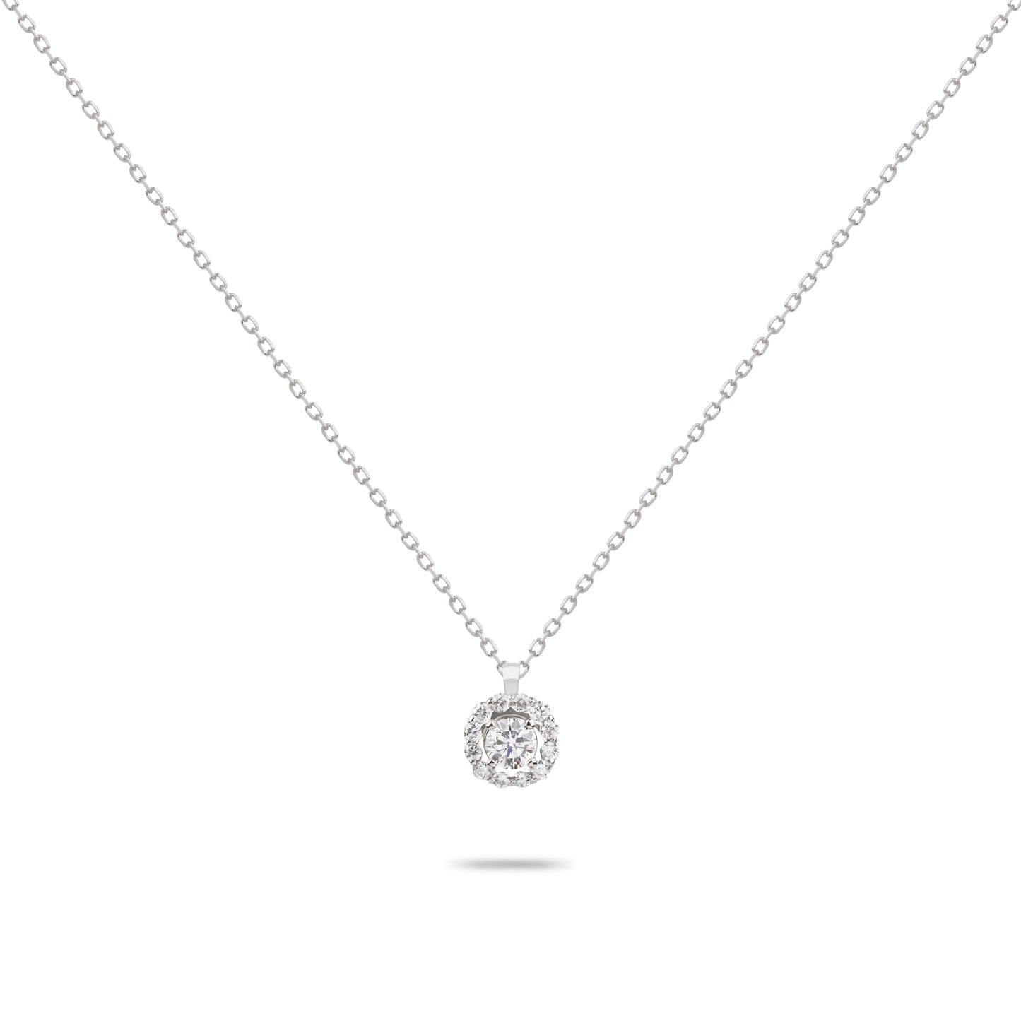 Solitaire Diamond with Frame Necklace | Diamond Necklace | Diamond Jewellery Online