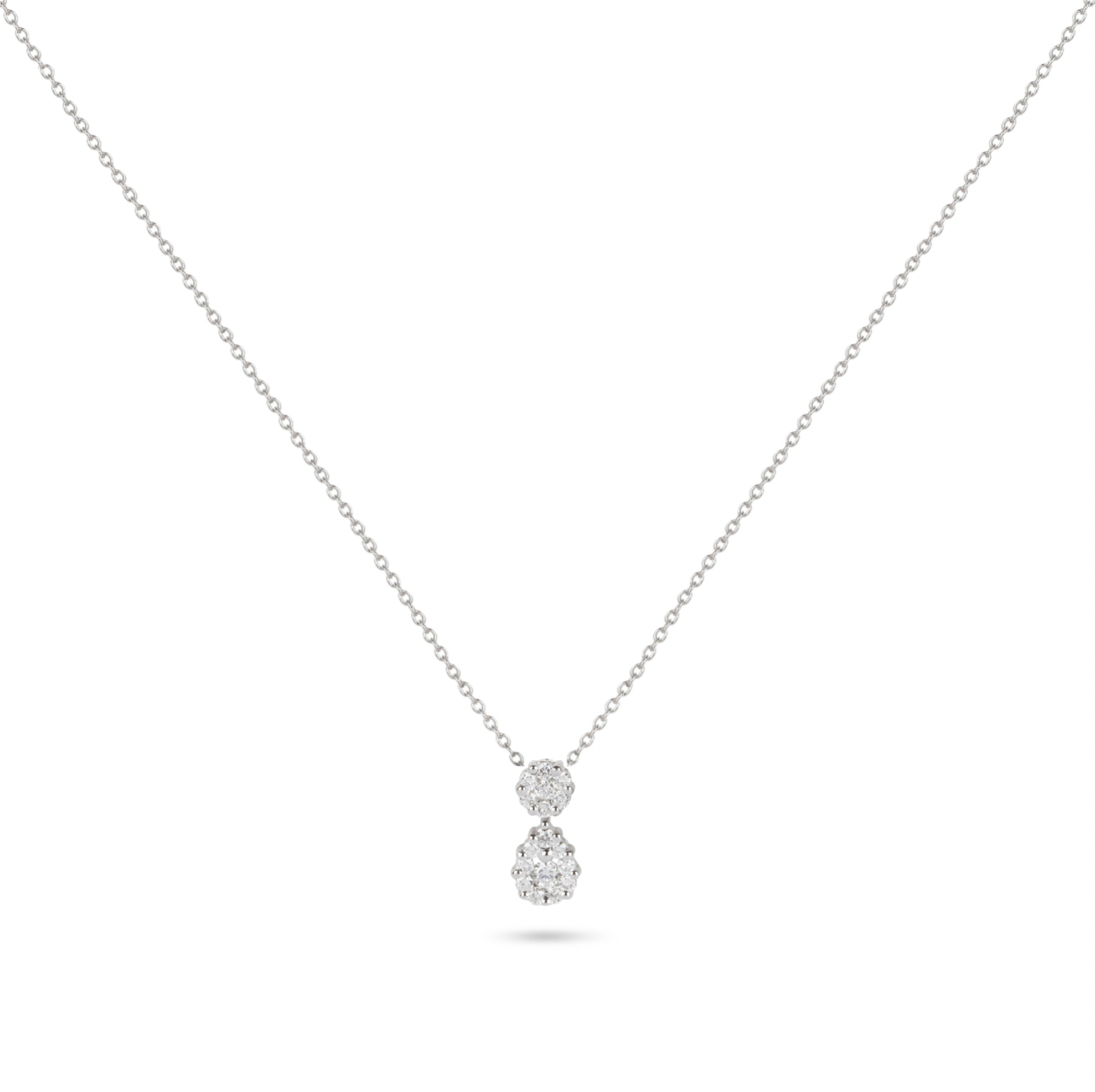 Small Pear Drop Illusion Diamond Pendant Necklace