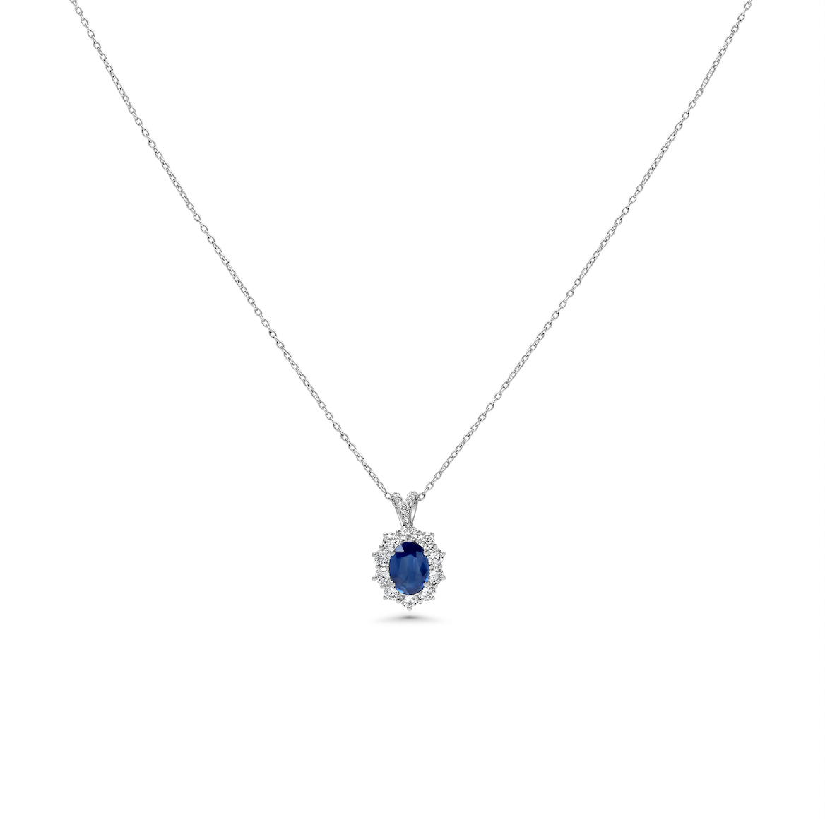 Sapphire & Diamond Pendant Necklace