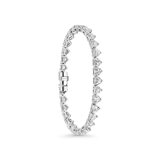 East-West Heart Shape Diamonds Tennis Bracelet